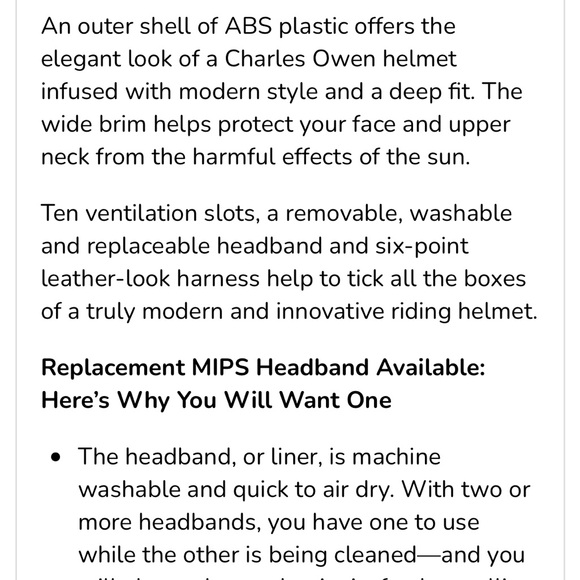 Charles Owen MIPS My PS Wide Brim Helmet Size 7 - Picture 11 of 16